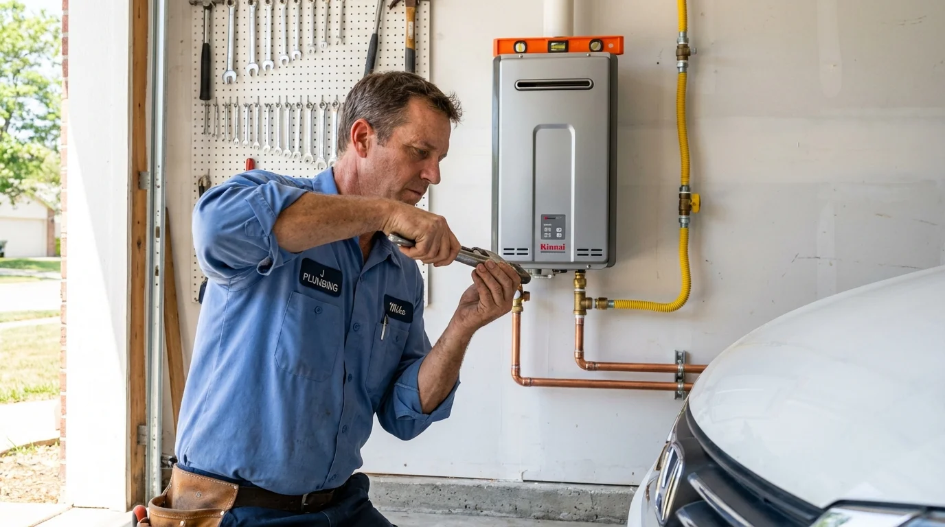 Tankless water heater installation by a Johns Plumbing LLC plumber in Perham